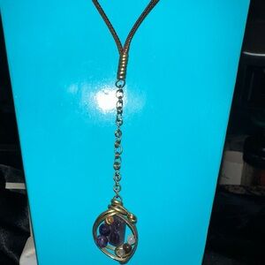 Elegant Gold and Brown Pendant Necklace